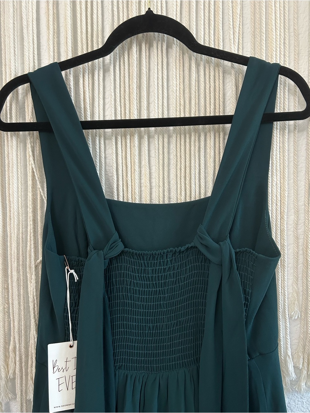 SHOW ME YOUR MUMU Claire Elegant Emerald Chiffon Midi Dress Bridesmaid NWT - Picture 11 of 16